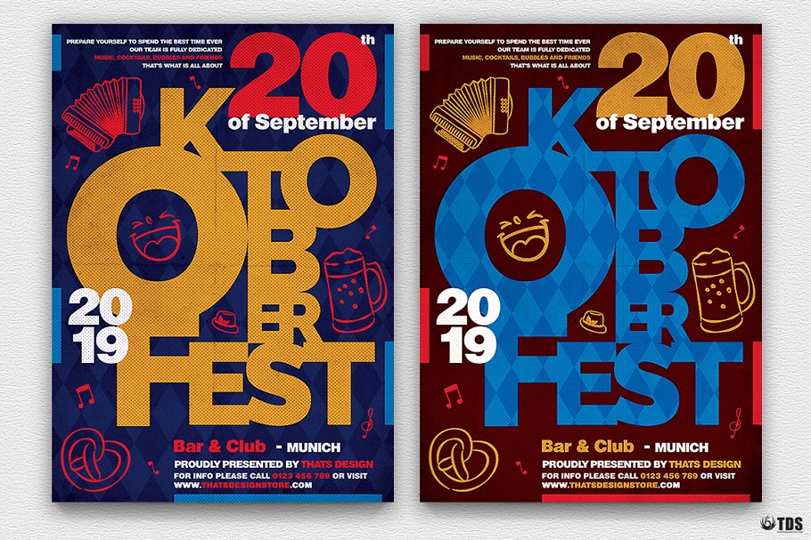 啤酒文化啤酒节传单PSD模板v8 Oktoberfest Flyer PSD V8插图(1)