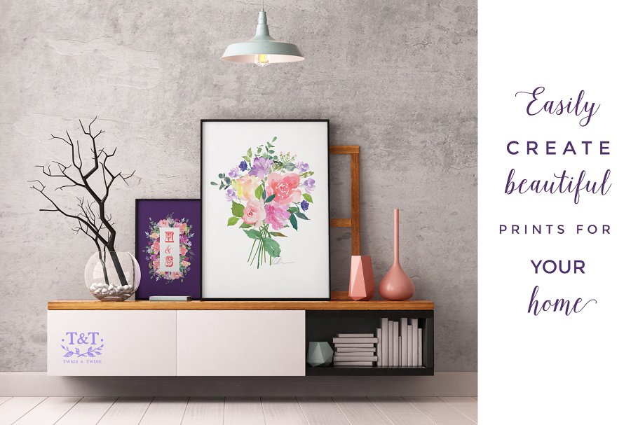 埃洛伊斯水彩花卉剪辑集 Elouise – Flower Clipart Set插图(5)