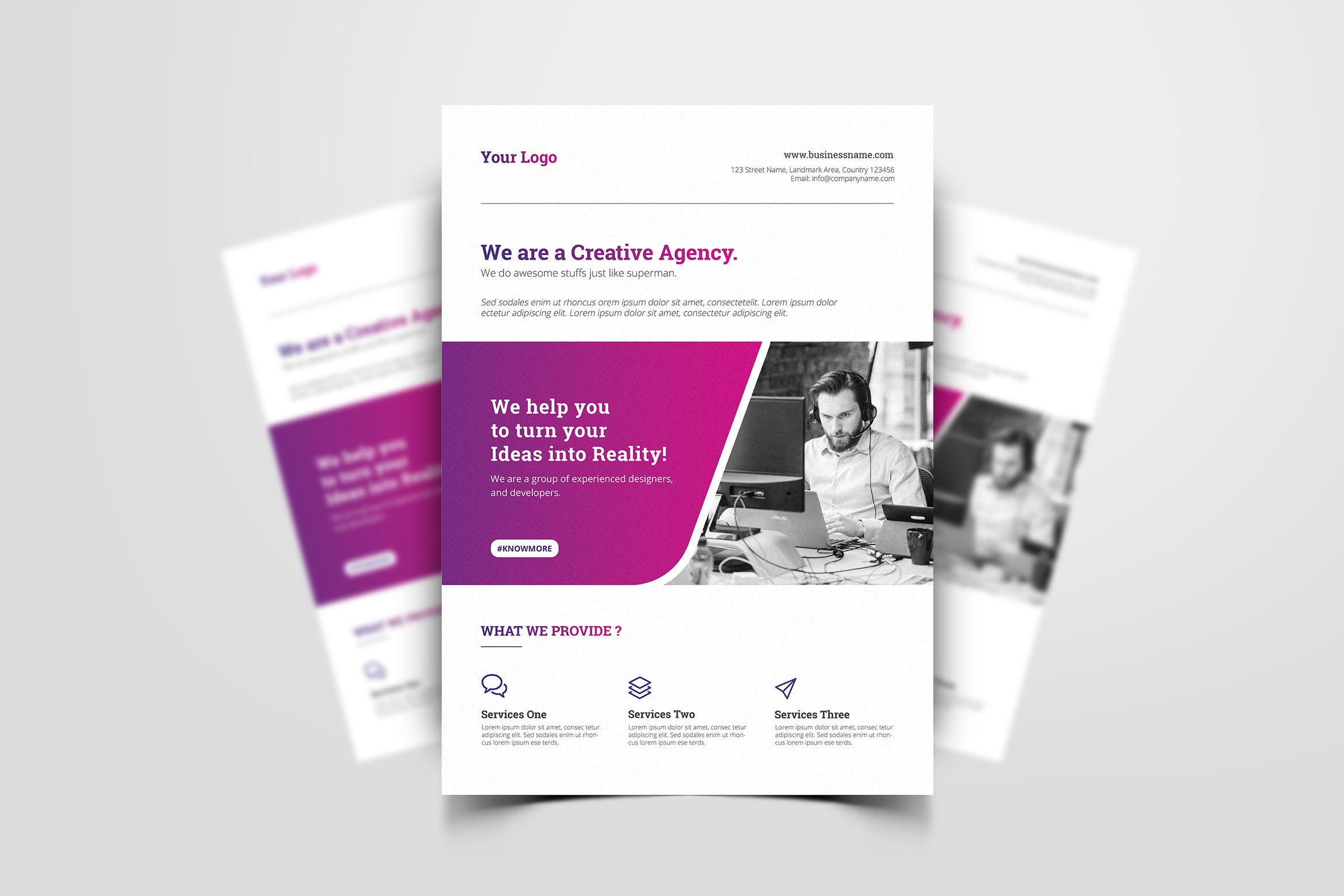 极简创意商业传单&公司传单设计模板 Business Flyer插图