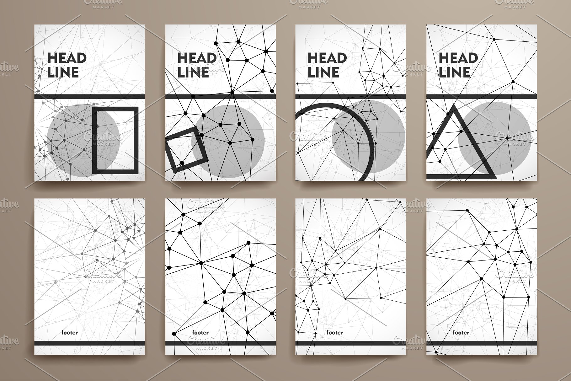分子结构抽象图形背景小册子模板 Molecular brochures插图(2)