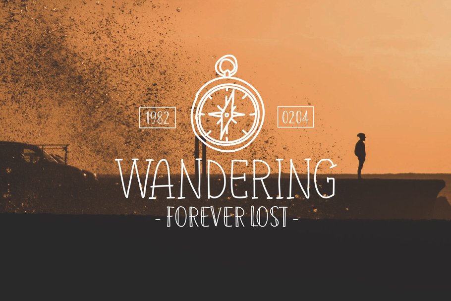 13款手写英文字体合集&Logo模板、矢量插画 Wonderland Fonts Pack & Branding Kit插图(8)