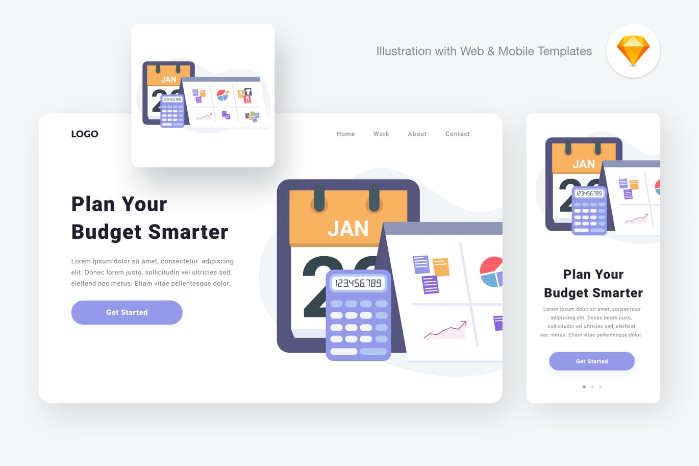 项目预算规划网站设计矢量插画素材[SKETCH&SVG] Planning Budget Illustration (Sketch & SVG)插图