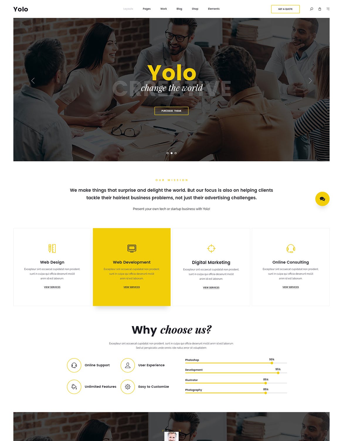 响应式网页设计多用途网站设计PSD模板 Yolo | Responsive Multi-Purpose PSD Template插图(3)