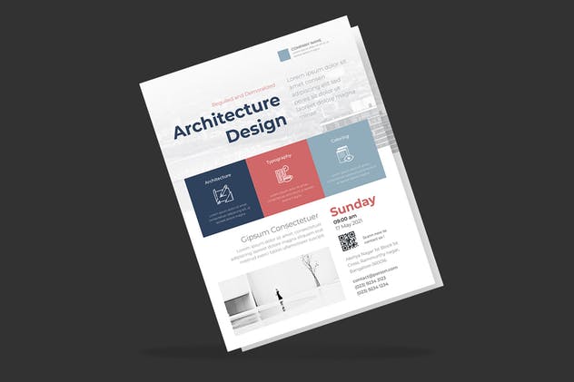 企业宣传企业活动海报设计模板 Clean & Minimal Business Event Flyer插图(1)