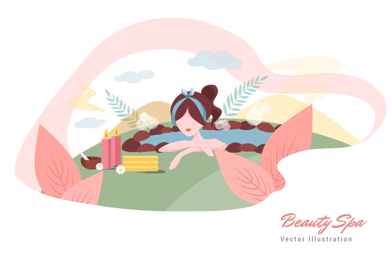 美容SPA主题矢量插画素材库精选设计素材v6 Beauty Spa Vector Illustration插图