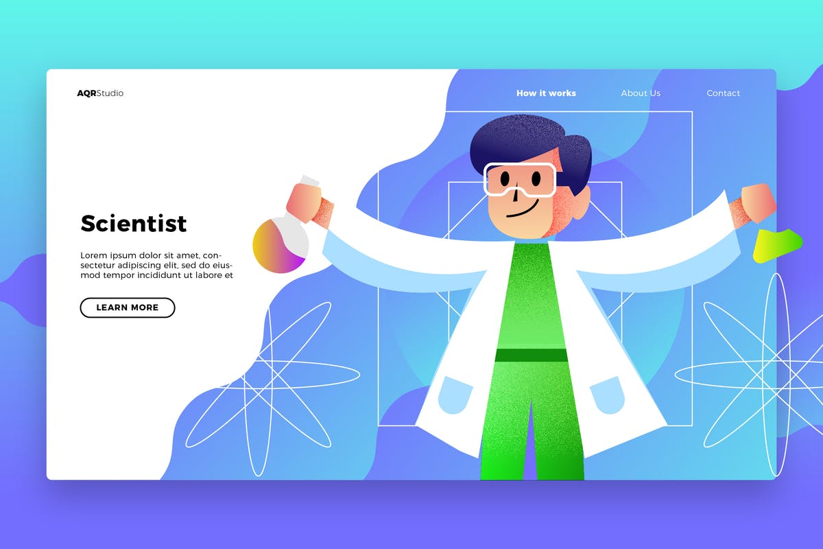 科学研究网站Banner&着陆页UI模板 Scientist – Banner & Landing Page插图