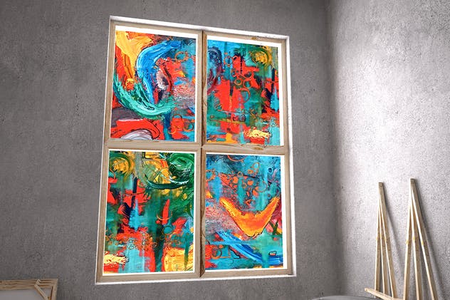 水彩油画手绘艺术作品画廊样机 Painting Gallery Mockup插图(8)