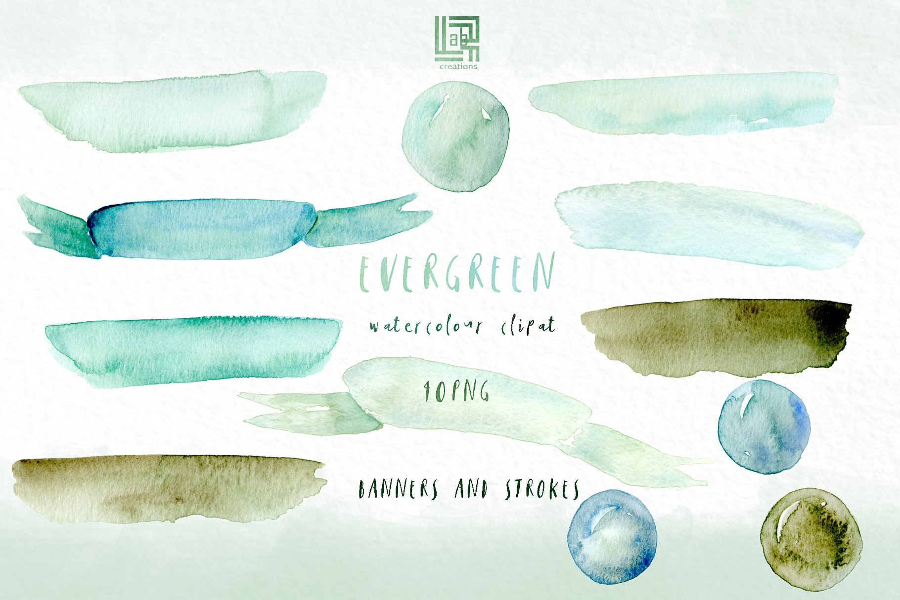 优雅清新水彩手绘松树剪贴画 Pine. Watercolor clipart插图(5)