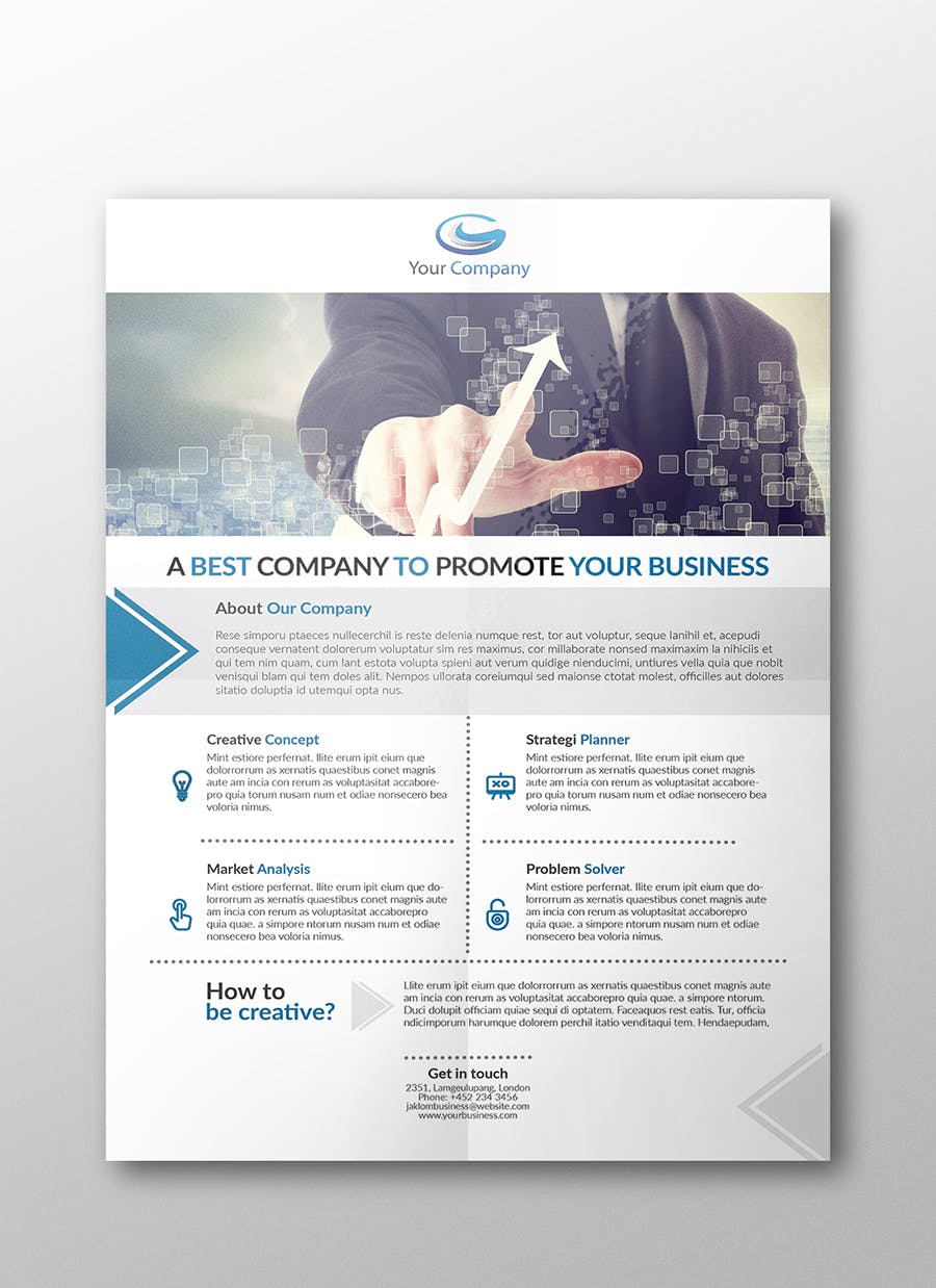 企业简介/介绍传单设计模板 Corporate Flyer #01插图(1)