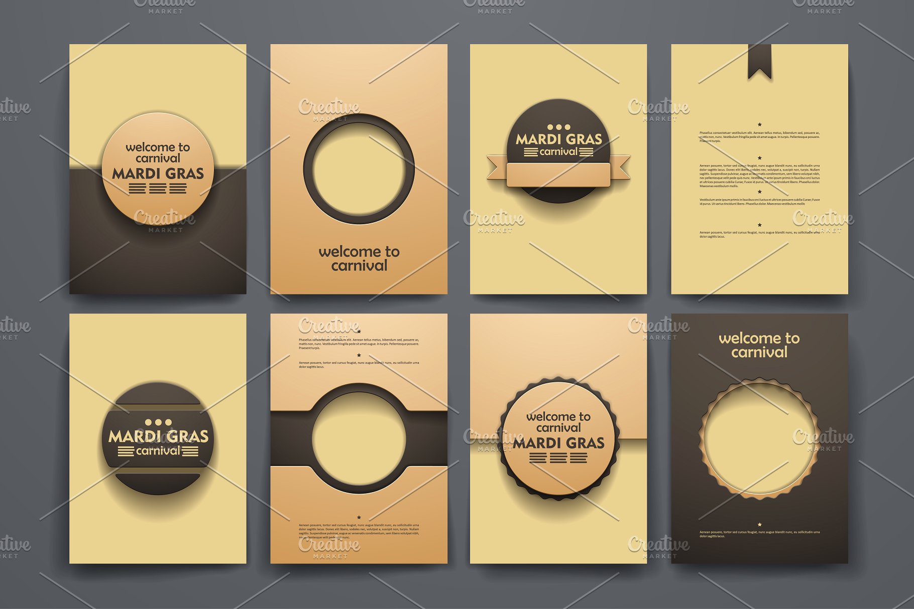 狂欢节节日主题小册子模板 Mardi Gras Brochures插图(3)