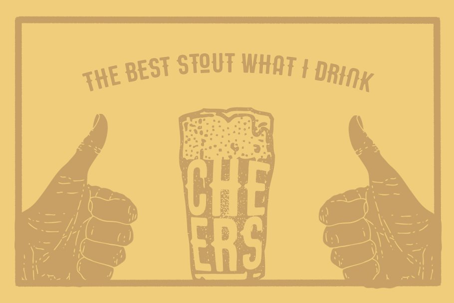 复古英文字体+50矢量对象 STOUT • New Version!插图(5)