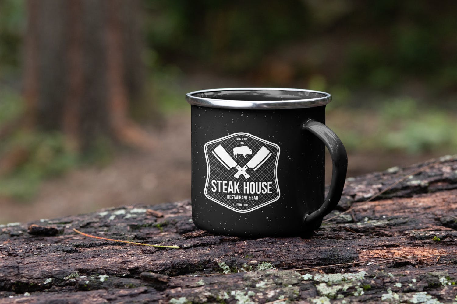 牛排屋餐厅Logo设计T恤印花图案设计素材 Steak House Logo Design TShirt. Retro Vector SVG插图(1)