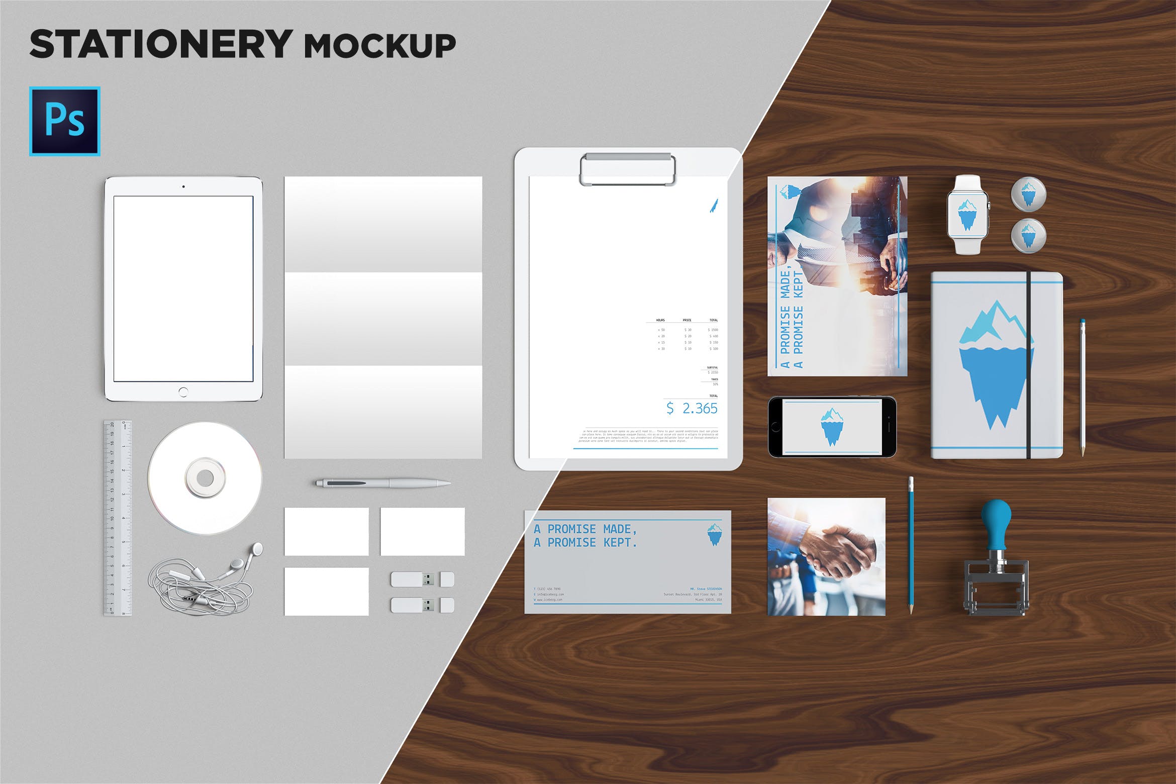 品牌VI标识设计企业办公文具素材库精选模板08 Brand Identity / Stationery Mockup 08插图