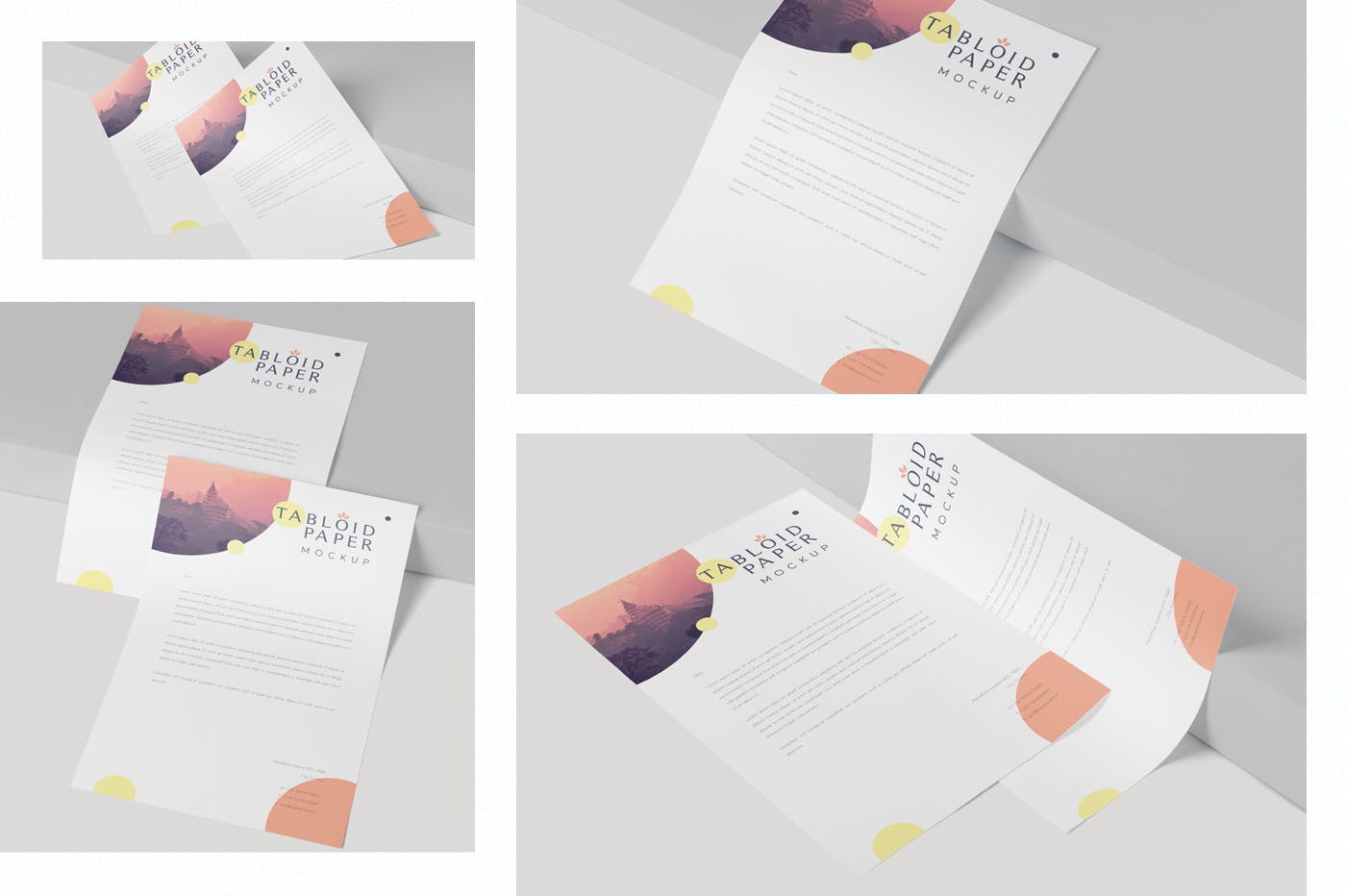 简报/企业信纸/小报印刷效果图样机 Tabloid Paper Mockup – 11×17 Inch插图(1)