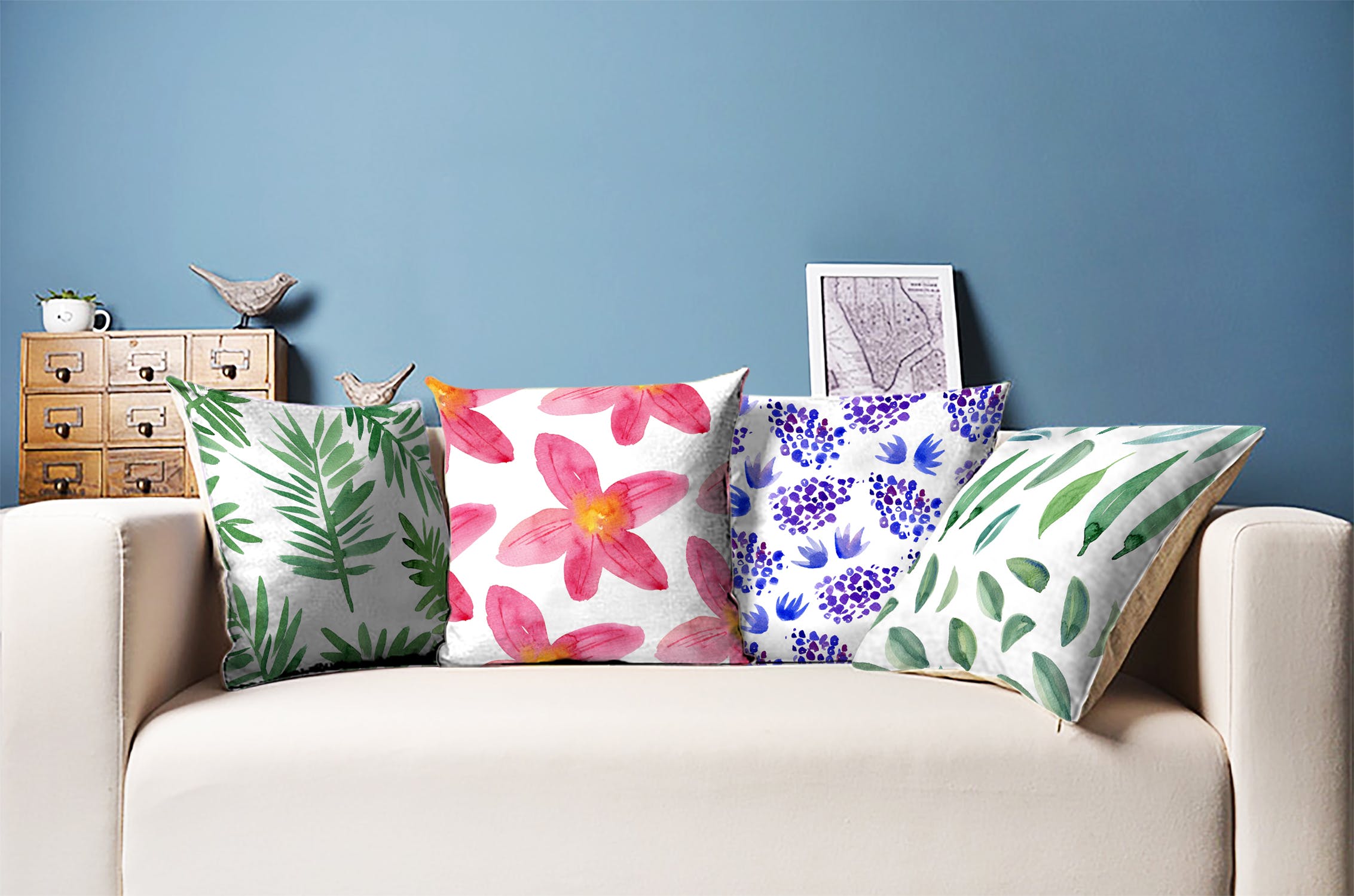 热带水彩花卉手绘剪贴画素材库精选PNG素材 Tropical Abstract Flowers插图(2)