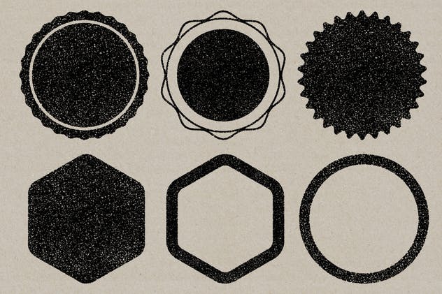 30款复古做旧效果纹理矢量印章形状 Vector Shape Stamps插图(5)