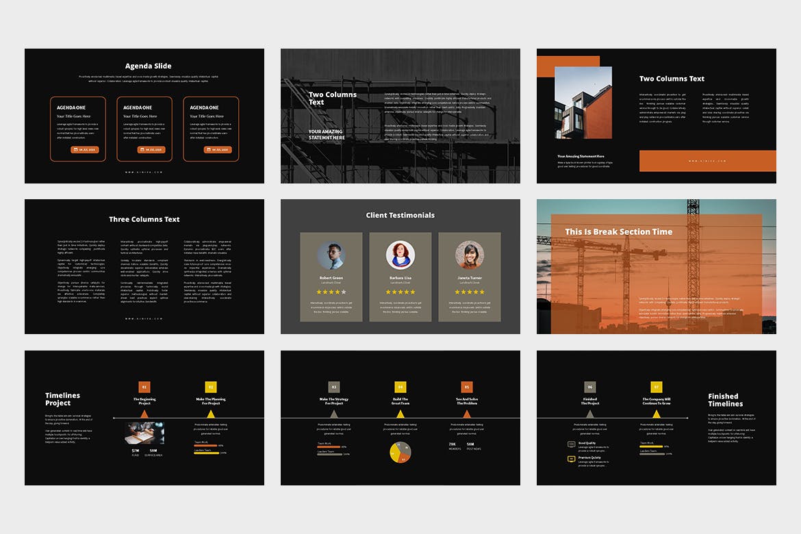 建筑与工程企业&项目介绍素材库精选PPT模板 Kiniva : Construction & Engineering Powerpoint插图(9)
