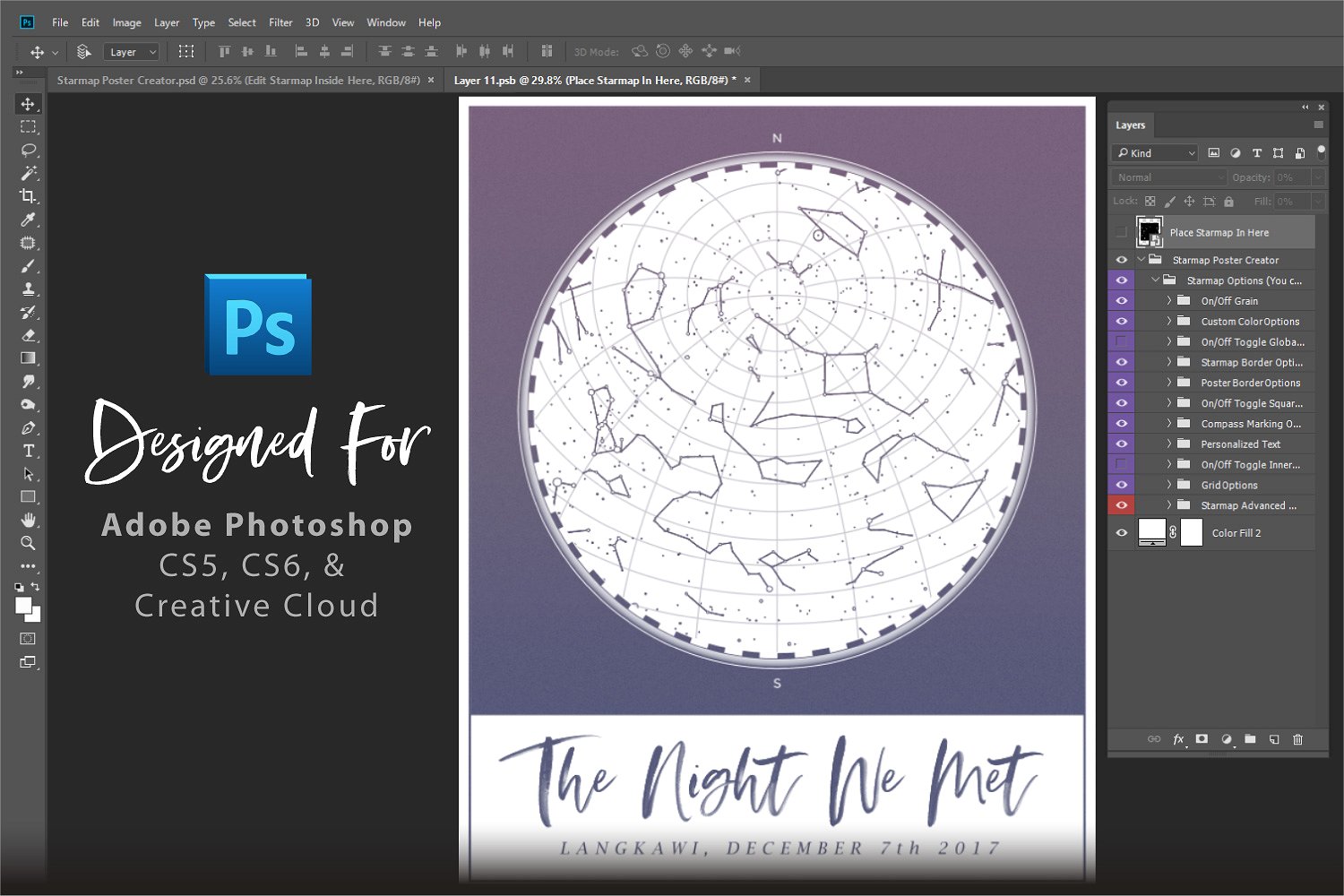 美丽的极简主义地图海报设计插件 Star Map Poster Creator, Minimal插图(3)