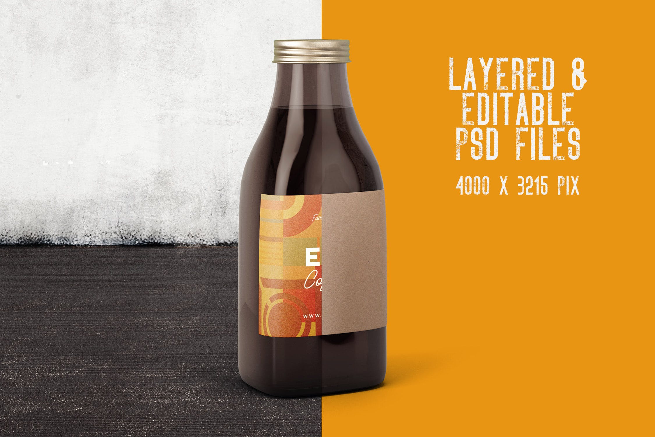 6个啤酒/咖啡/牛奶瓶外观设计素材库精选v3 6 Beer Coffee Milk Bottles Mockups 3插图(1)