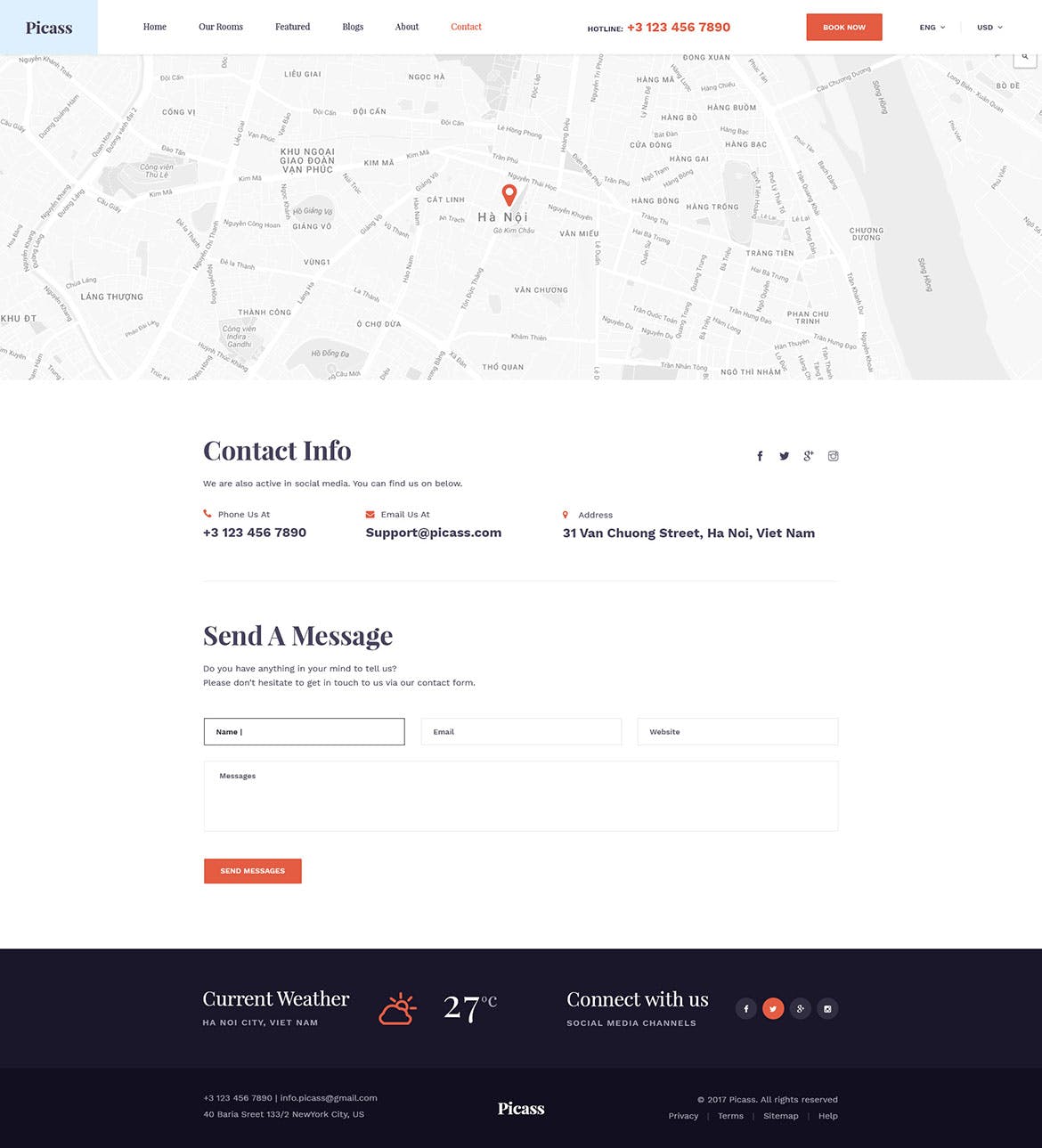 酒店预订网站设计PSD模板 Picass | Hotel PSD Templates插图(9)