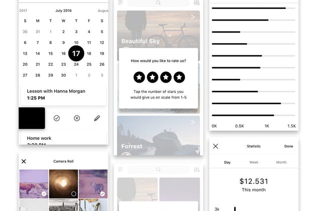 小众轻奢社交媒体电子商务 APP UI 套件 Hello UI Kit Mod. 2插图(10)