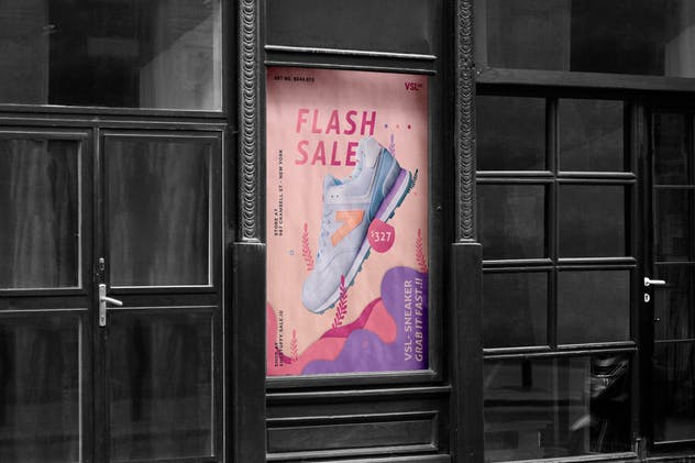 运动鞋单品发布海报设计模板 Sneakers Poster插图(3)