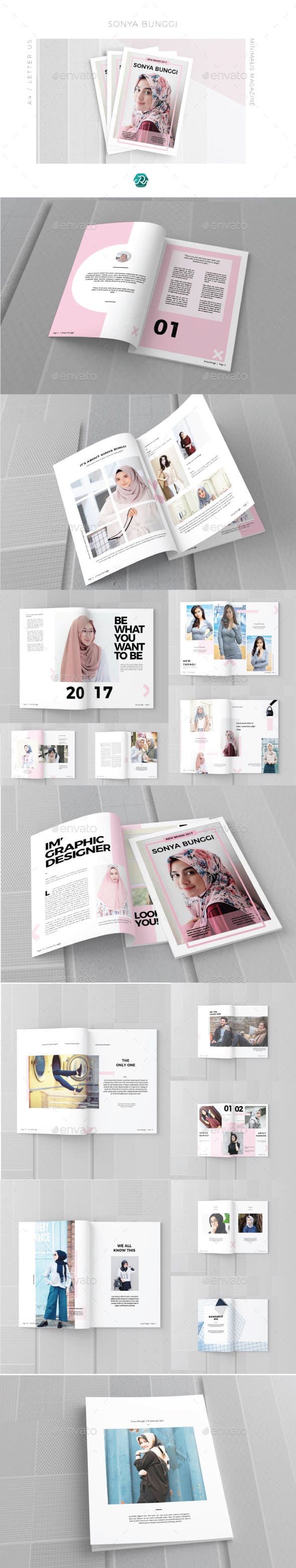 时尚极简的女装杂志模板 Sonya Bunggi Magazine [indd]插图