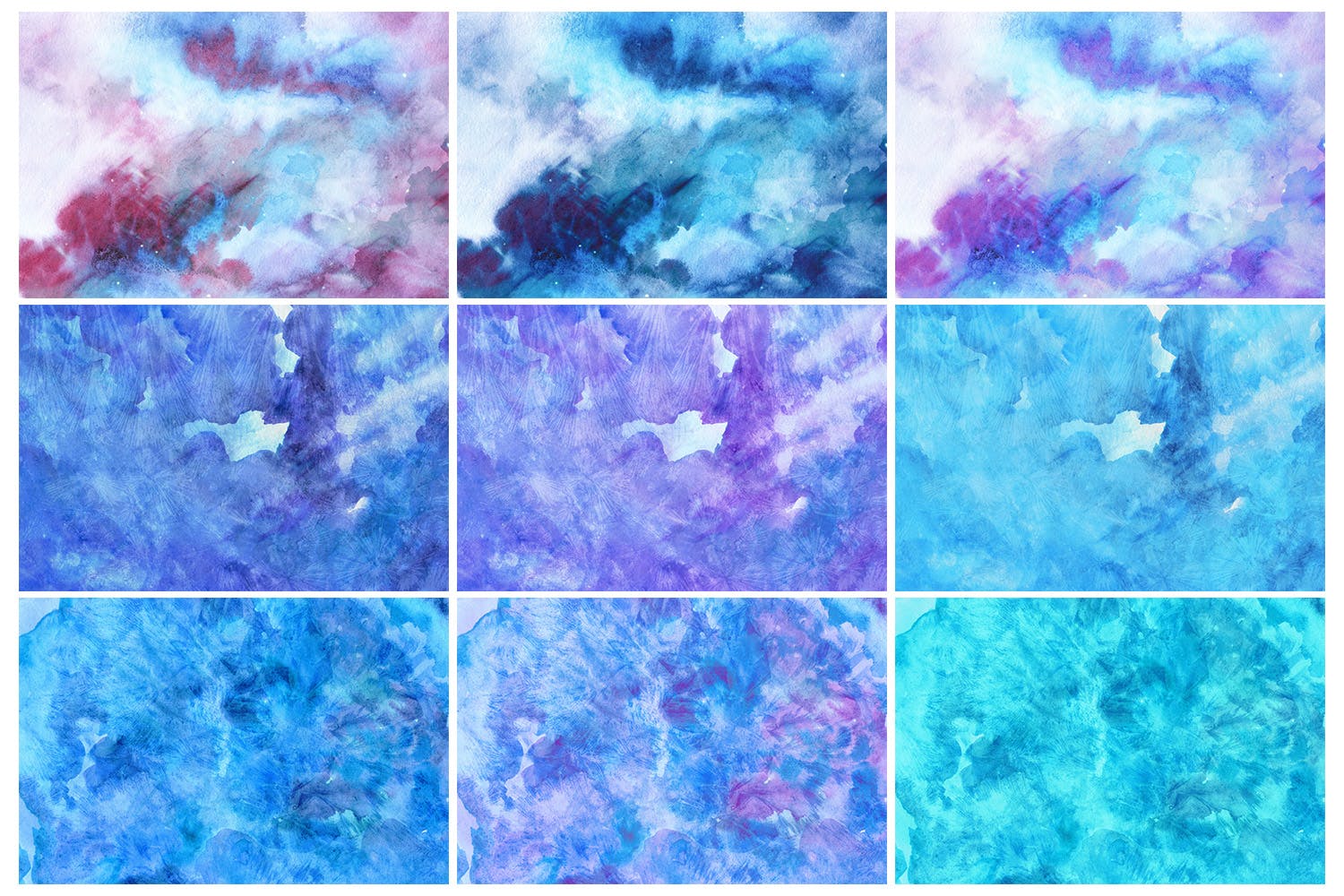 冬天水彩肌理纹理素材库精选背景 Winter Watercolor Backgrounds插图(1)