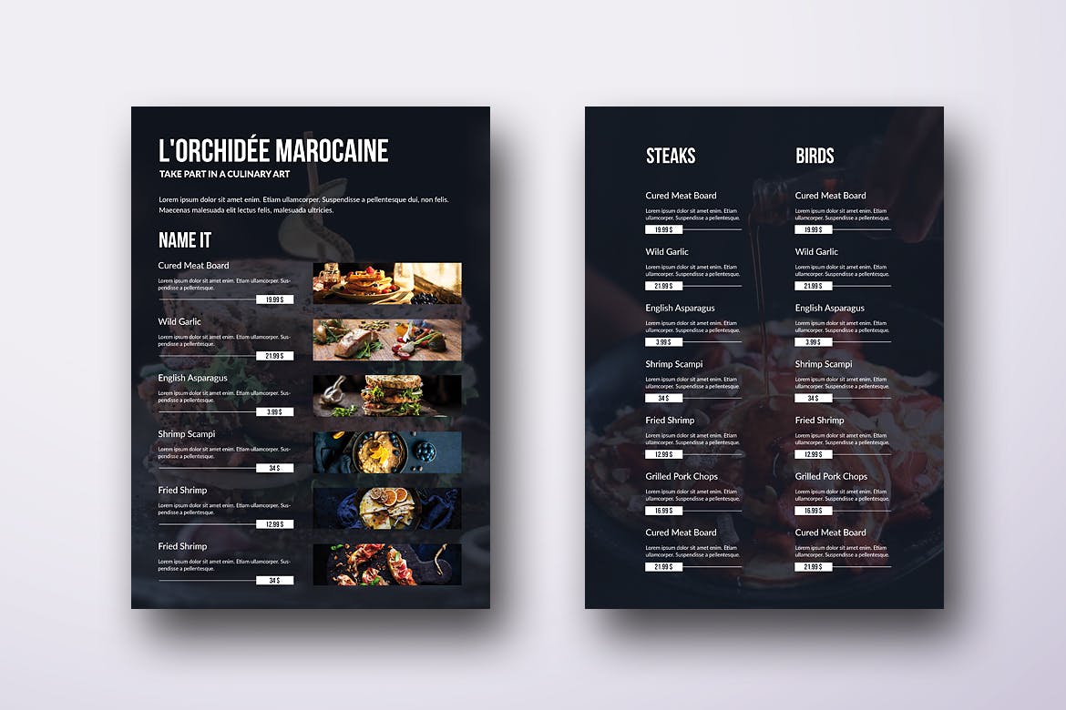 A4&美国信纸尺寸单页餐馆素材库精选菜单模板 Fresh Minimal Single Page A4 & US Letter Menu插图(1)