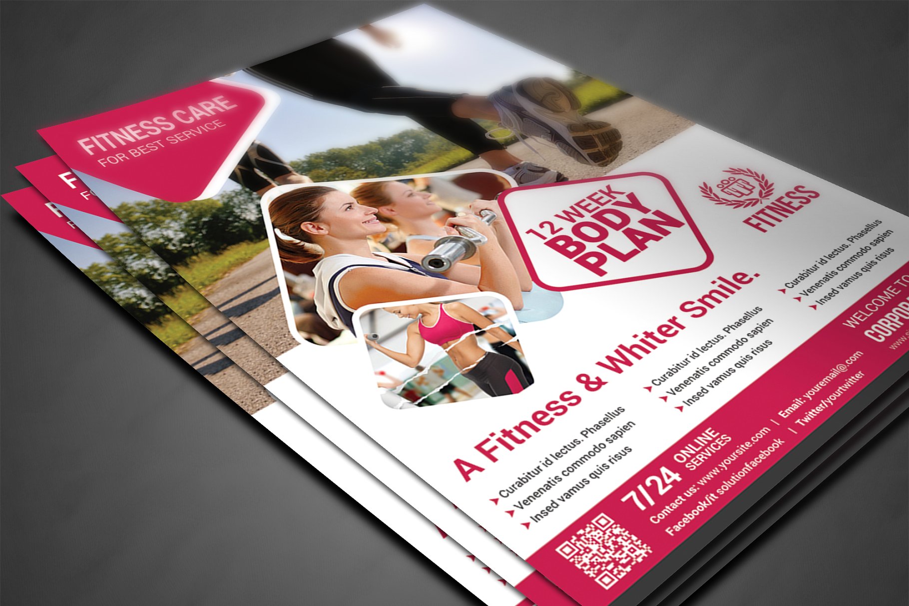 健身俱乐部海报设计传单模板 Fitness Flyer插图(2)