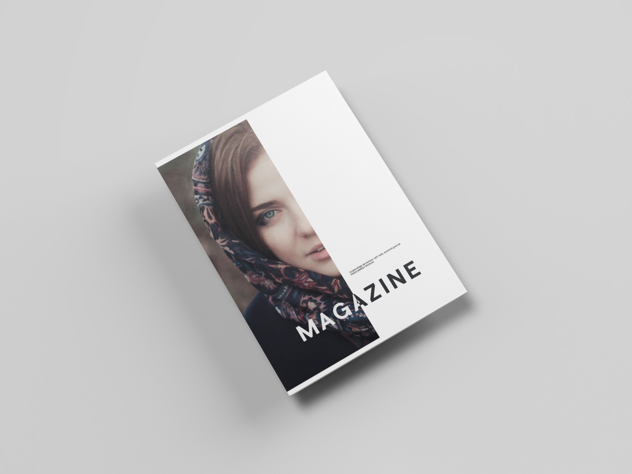 信纸尺寸标准杂志版式设计预览样机 Letter Size Magazine Mockup插图(2)