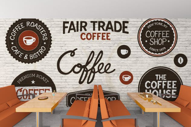 西式快餐店创意内饰场景设计样机 Fast Food Mockup插图(4)