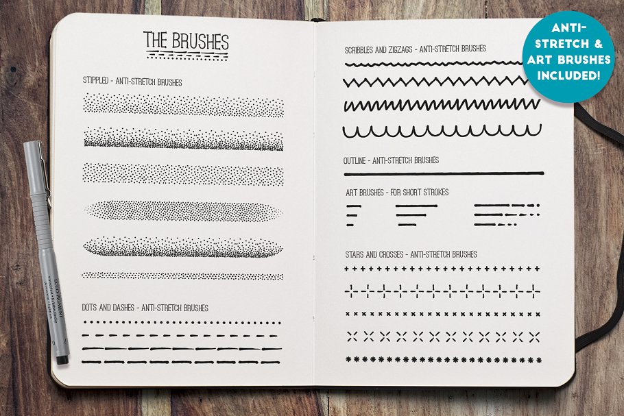 点与线的奥妙AI笔刷&纹理 Fine Liner Brushes & Patterns插图(5)