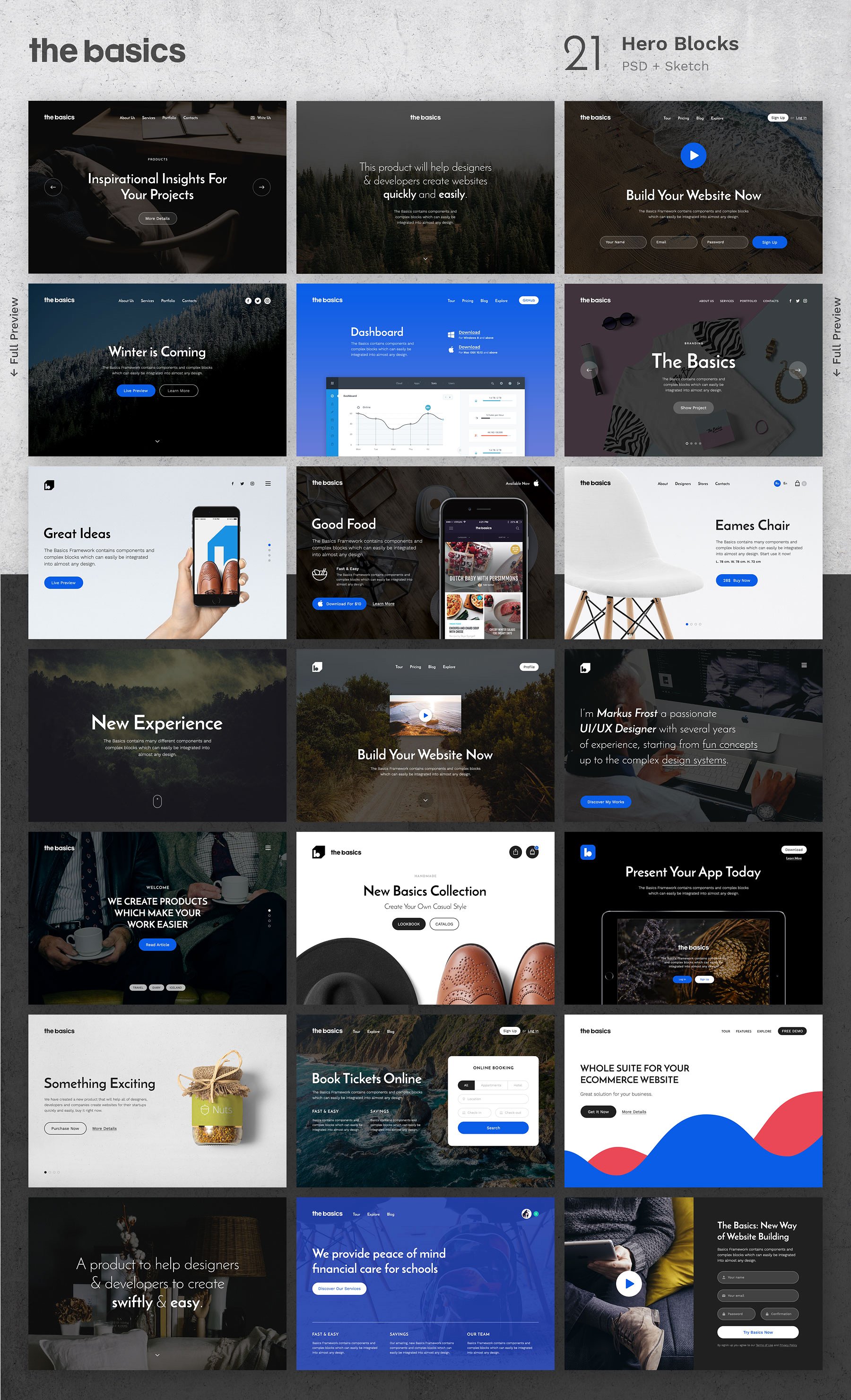 网站设计项目启动UI基础套件 The Basics Web UI Kit插图(3)