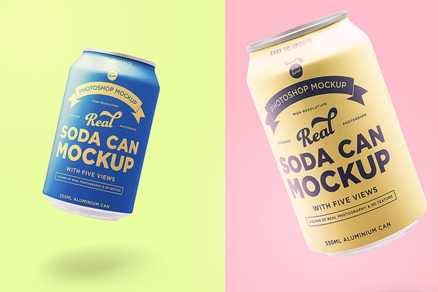 苏打水/碳酸饮料易拉罐样机 Soda can mockup插图(3)