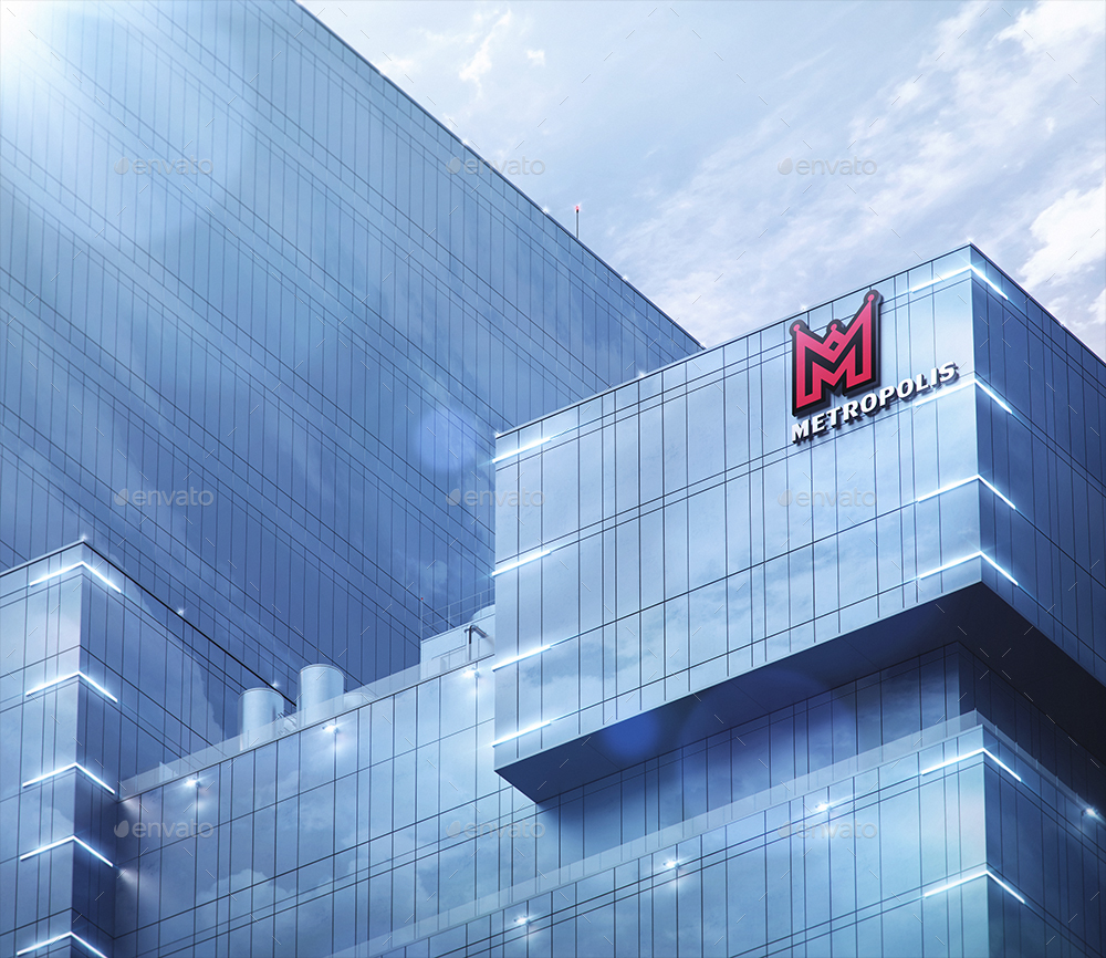 3D标志LOGO高楼墙面展示效果Mockups插图(9)