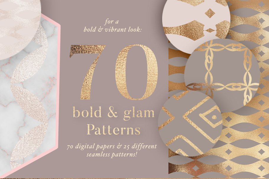 夸张高调几何图案金色纹理合集 Bold Geometric Patterns插图