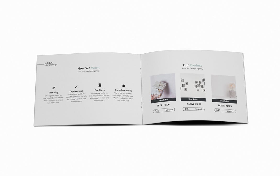 北欧装修风格室内设计A5规格画册设计模板插图(8)