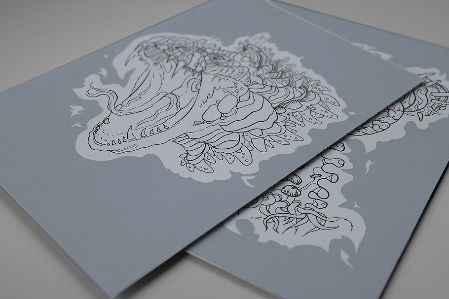 可怕的怪物轮廓图形插画 Silhouette shapes – Scary Monsters插图(4)