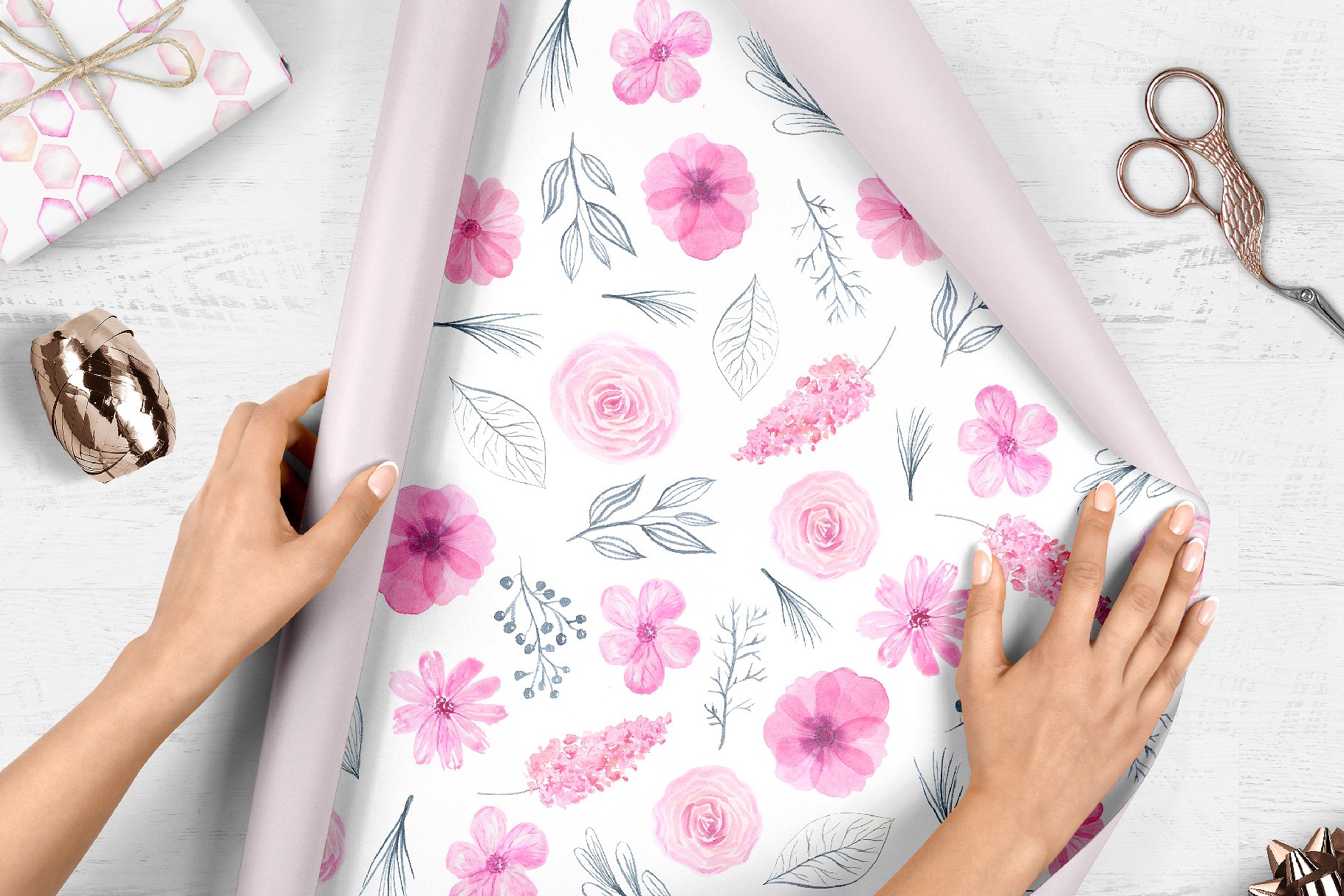 情人节可爱花朵水彩画素材套装下载[JPG,PNG]插图(6)