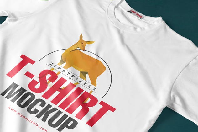 7组圆领时尚印花T恤服装设计样机 7 Round Neck T-Shirt Mockups插图(4)
