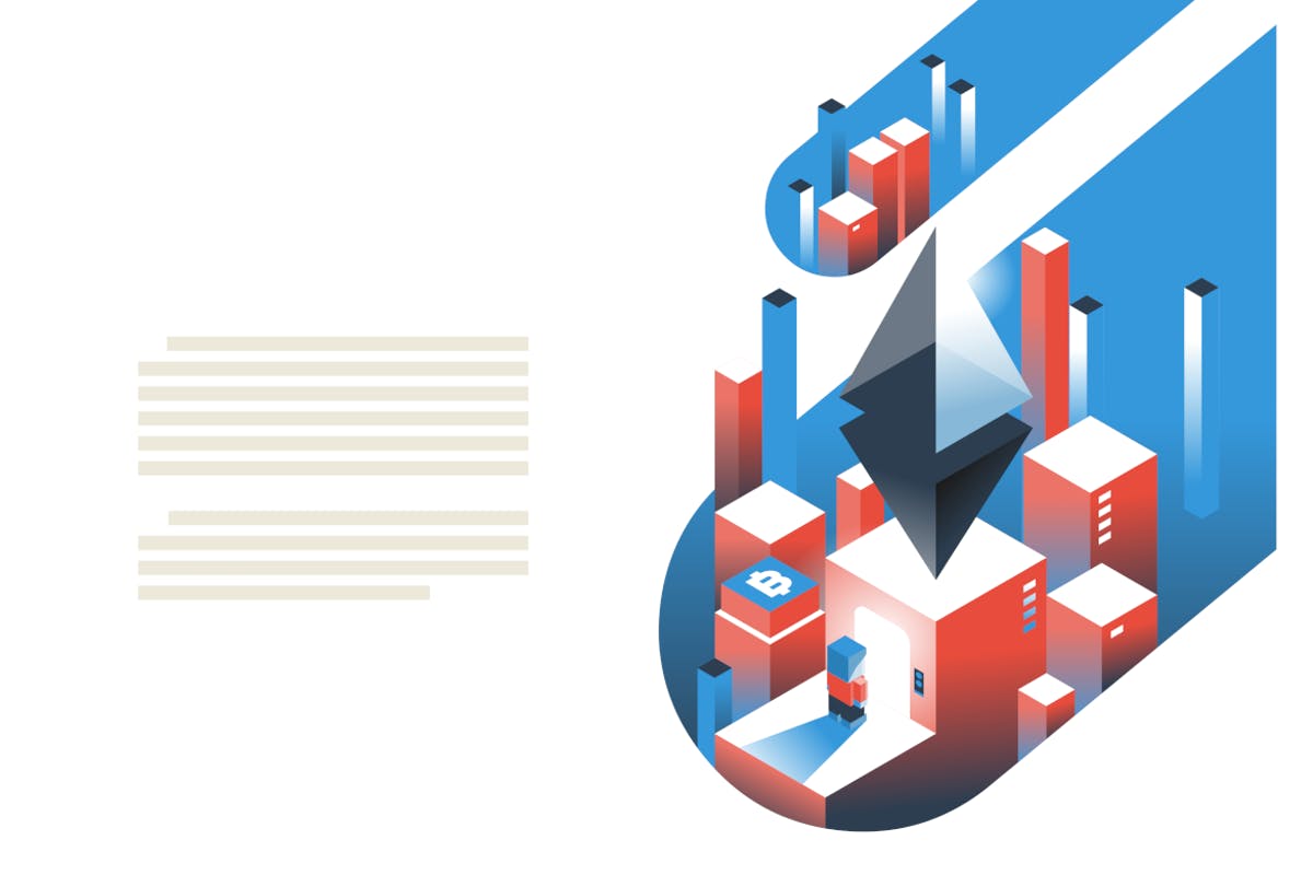 加密货币＆区块链概念插画着陆页模板v2 Cryptocurrency and Blockchain landing page. hero i插图