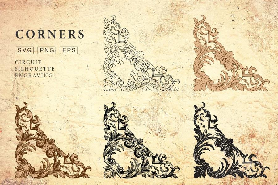 华丽复古页面装饰矢量插画插图(1)