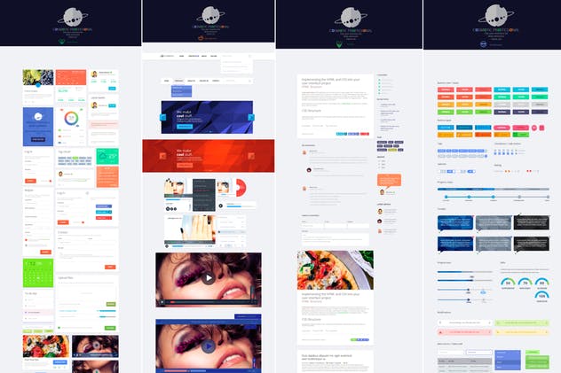 简洁现代扁平风格页面设计元素 Cosmotic Flat UI Kit Elements插图(1)