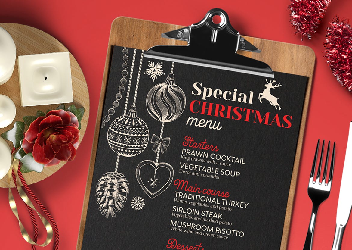 时尚高端圣诞节新年海报DM宣传单设计模板（psd）插图