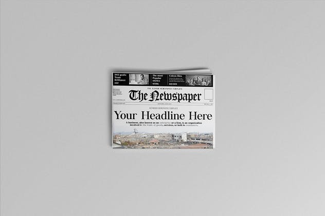 新闻广告报纸样机模板V1 Newspaper Mockups 01插图(1)