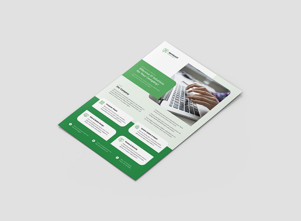 IT服务IT公司宣传折页传单设计模板 IT Services – Brochures Bundle Print Templates插图(10)