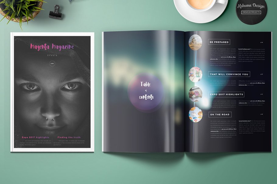 潮流时尚生活杂志模板 Magenta Magazine插图