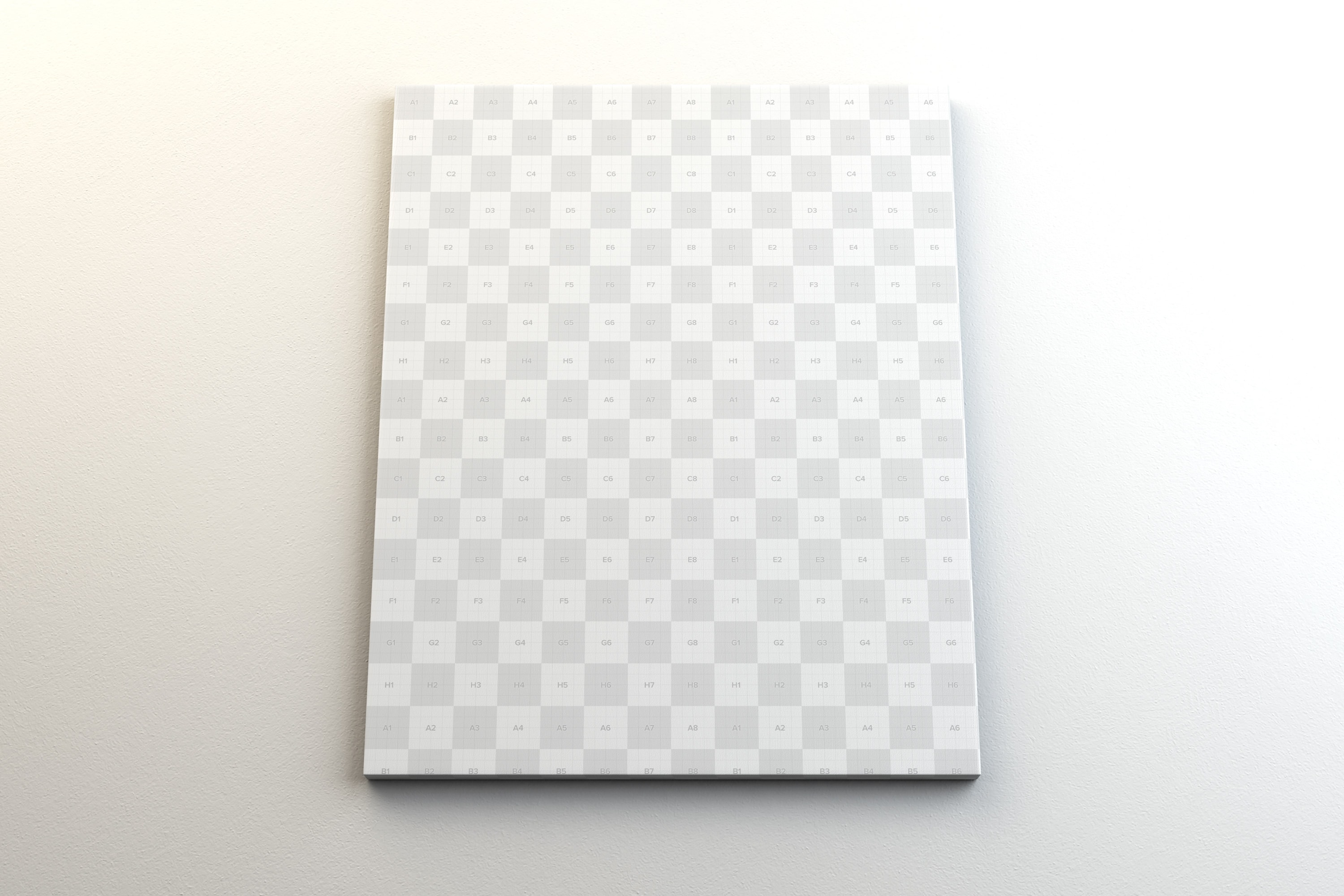 画像＆画作展览挂墙肖像画布画框前视图样机素材 Portrait Canvas Frame Mockup Hanging on Wall in Front View插图(1)