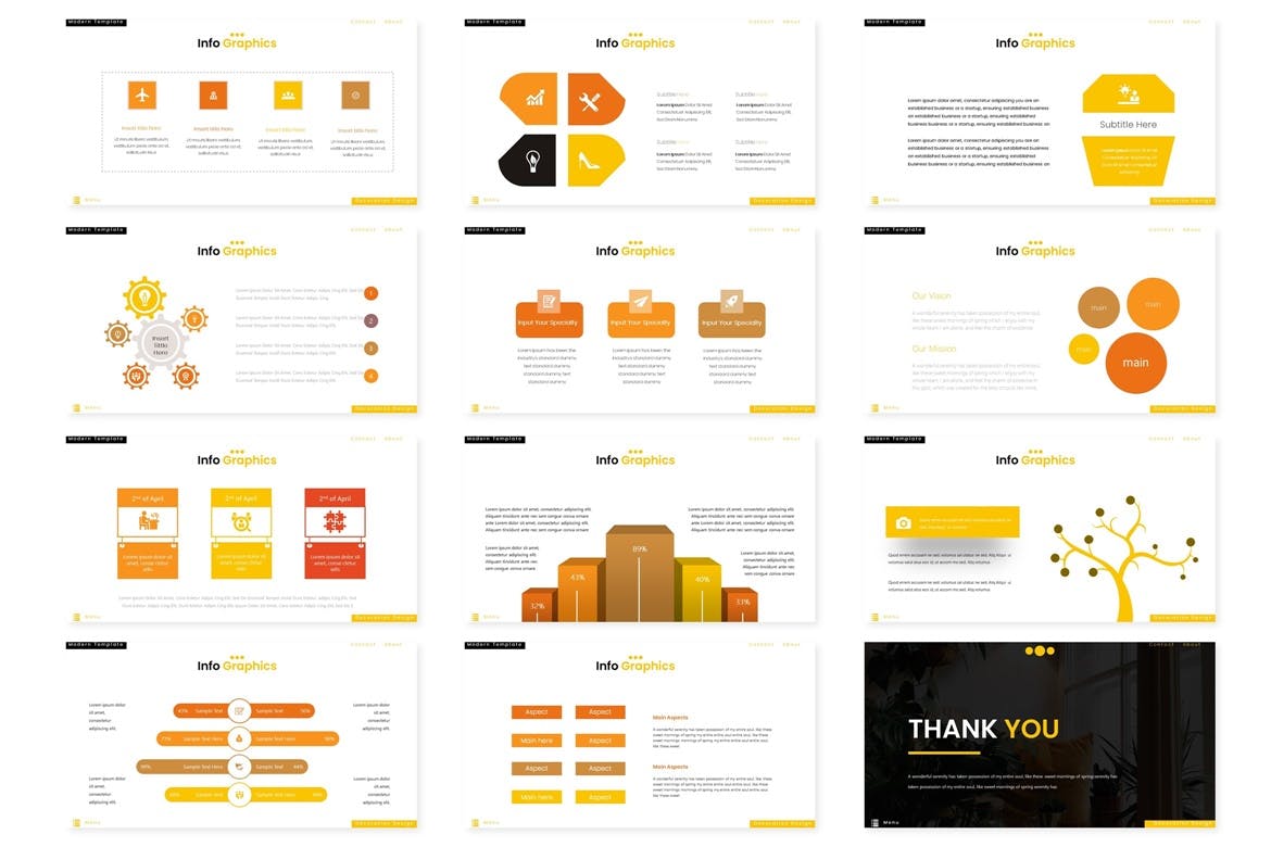 橙色风格产品展示素材库精选PPT模板 Deco – Powerpoint Template插图(4)